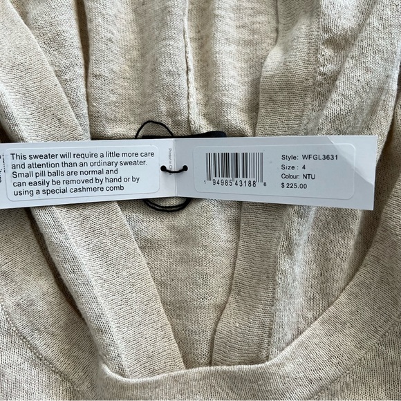 New James Perse Hoodie pullover sweater Sz 4 (XL) beige linen cotton - Picture 9 of 13